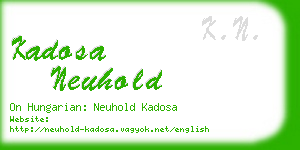 kadosa neuhold business card